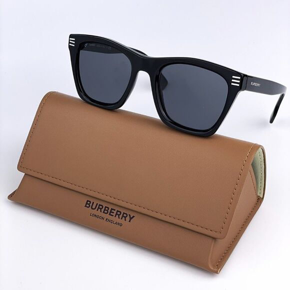 NEW Burberry BE4348 Cooper 300187 Black Dark Gray Square Unisex Sunglasses